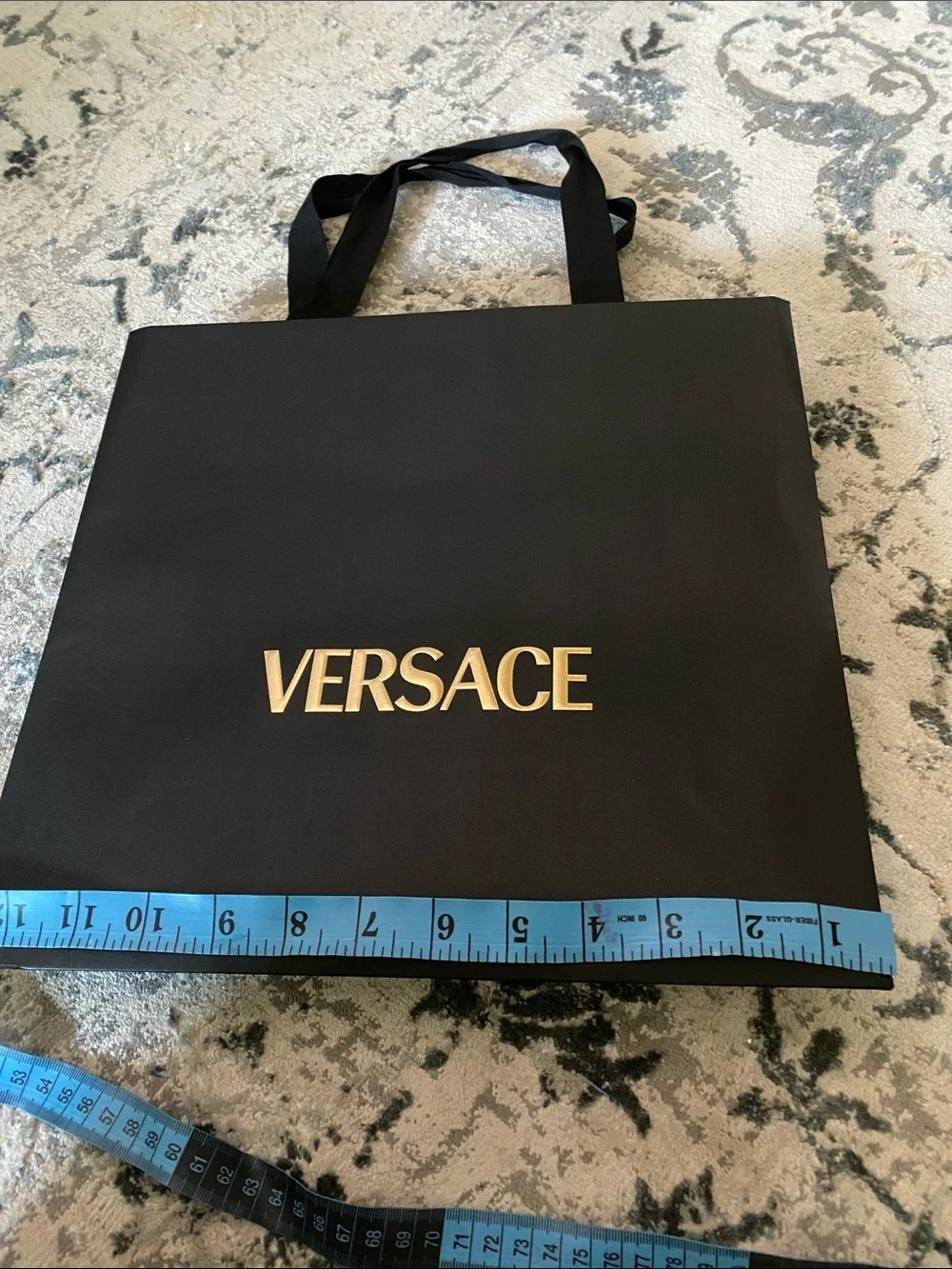 Versace Black Shopper Bag with Gold Logo